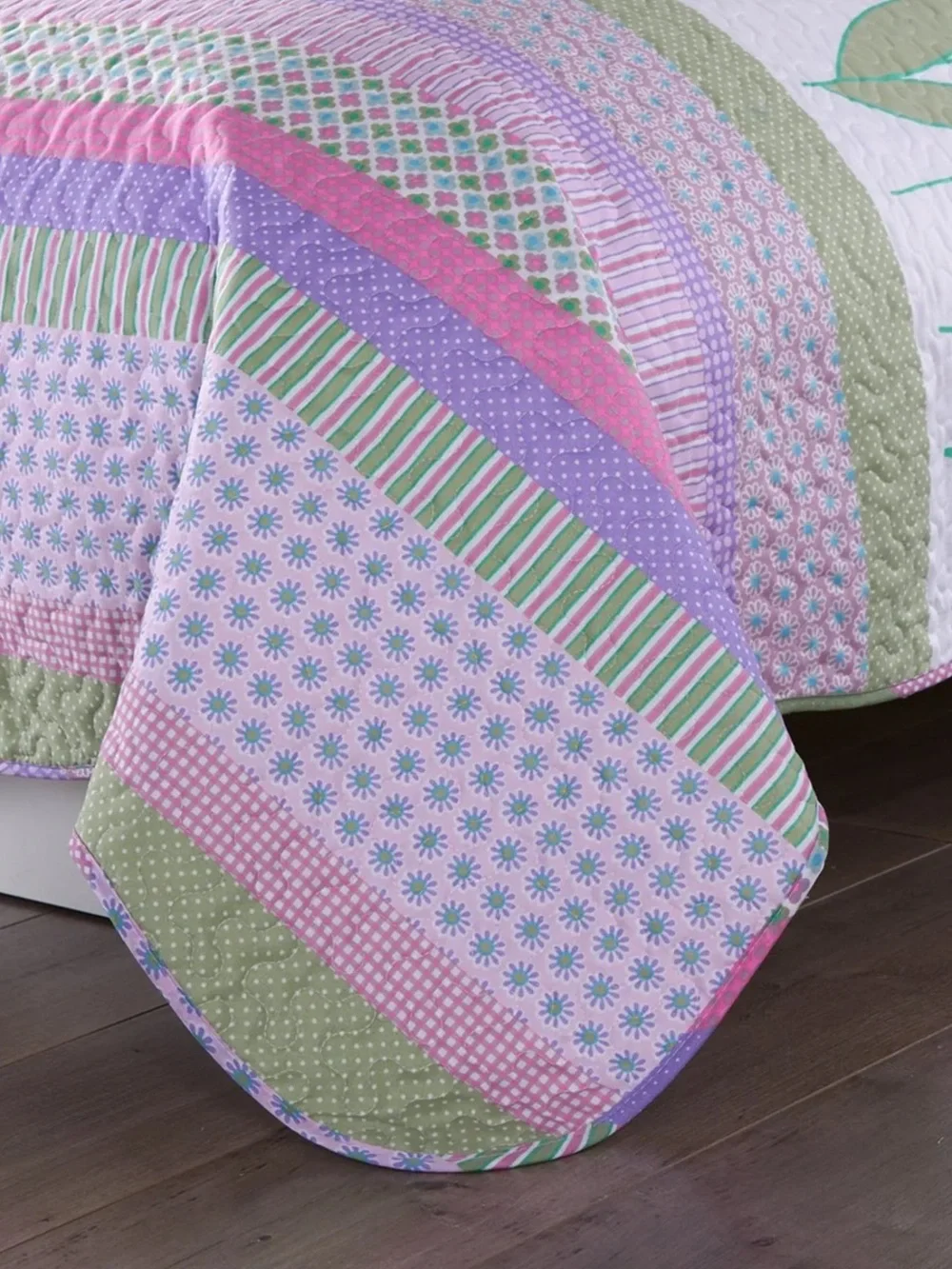 3 PIECE KIDS FLORAL QUILT BEDSPREAD SET